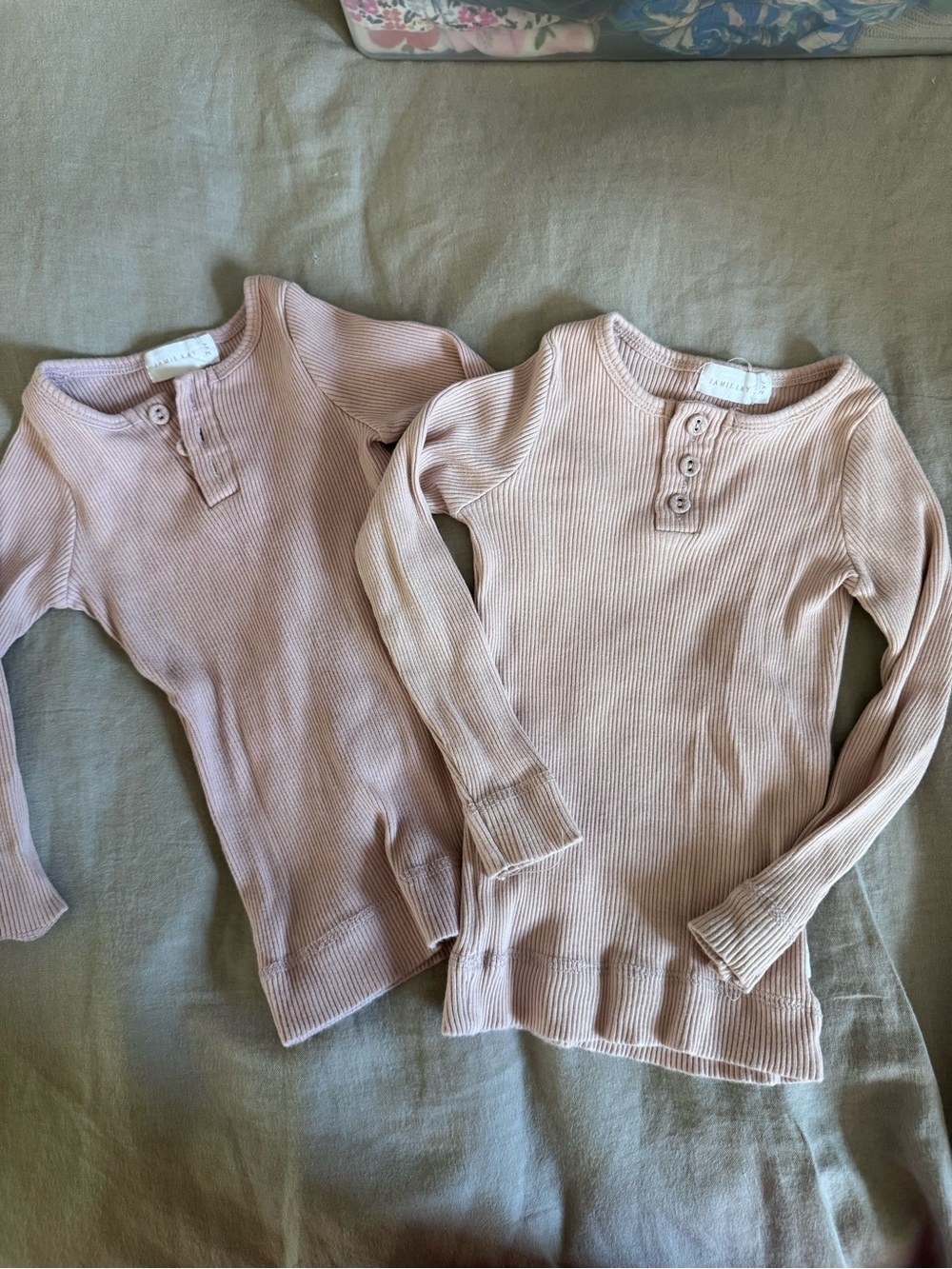 Jamie Kay Ribbed Long-Sleeve Henley Top in Pale Blush